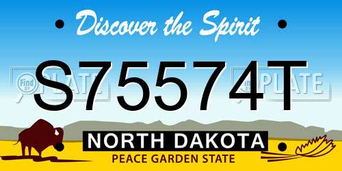 S75574T North Dakota License Plate