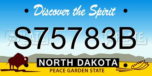S75783B North Dakota License Plate