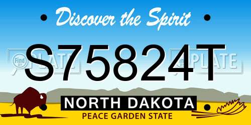 S75824T North Dakota License Plate
