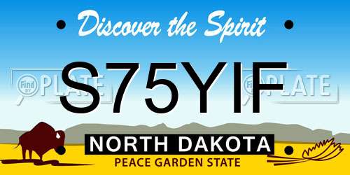 S75YIF North Dakota License Plate