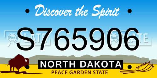 S765906 North Dakota License Plate
