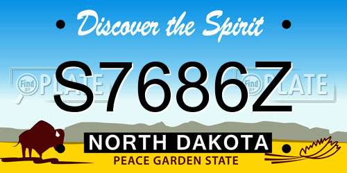 S7686Z North Dakota License Plate