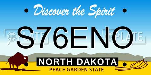 S76ENO North Dakota License Plate