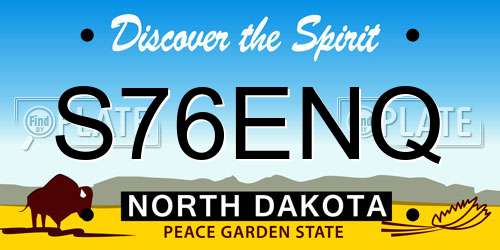 S76ENQ North Dakota License Plate