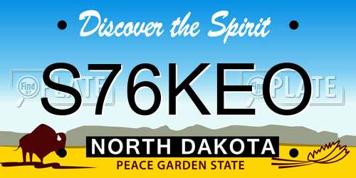 S76KEO North Dakota License Plate
