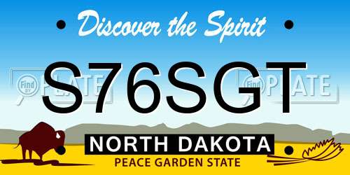 S76SGT North Dakota License Plate