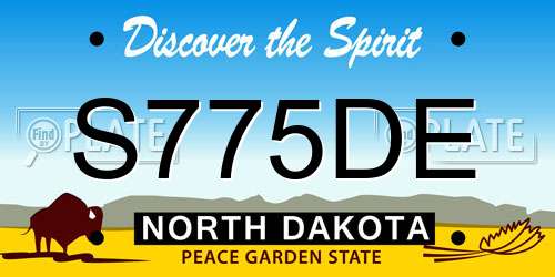 S775DE North Dakota License Plate