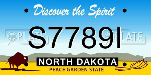S7789I North Dakota License Plate
