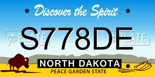 S778DE North Dakota License Plate