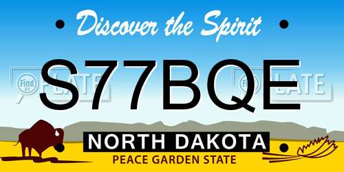 S77BQE North Dakota License Plate