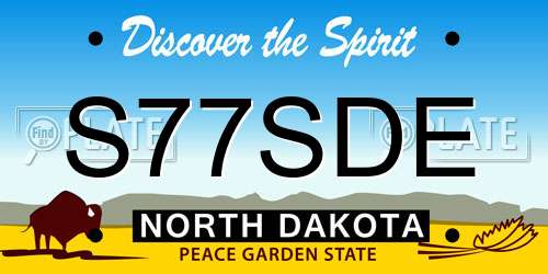 S77SDE North Dakota License Plate