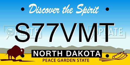 S77VMT North Dakota License Plate