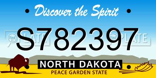 S782397 North Dakota License Plate