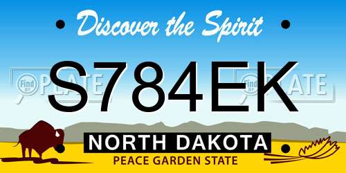 S784EK North Dakota License Plate