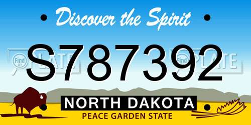 S787392 North Dakota License Plate