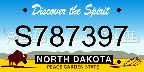 S787397 North Dakota License Plate