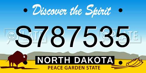S787535 North Dakota License Plate
