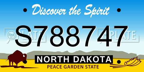 S788747 North Dakota License Plate
