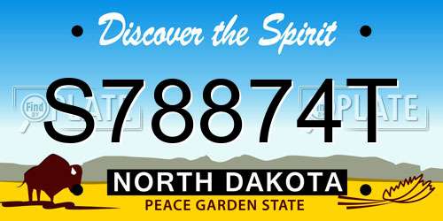 S78874T North Dakota License Plate