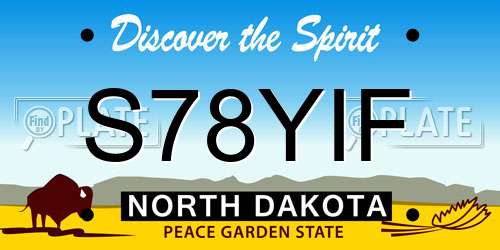 S78YIF North Dakota License Plate