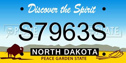 S7963S North Dakota License Plate