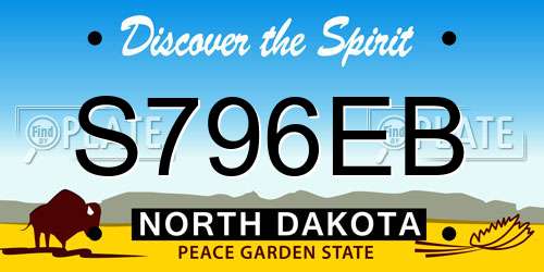 S796EB North Dakota License Plate