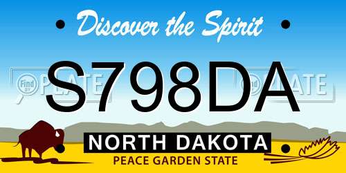 S798DA North Dakota License Plate