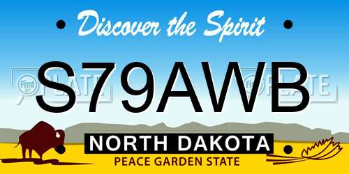 S79AWB North Dakota License Plate