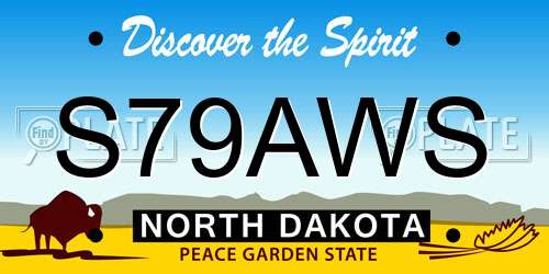S79AWS North Dakota License Plate