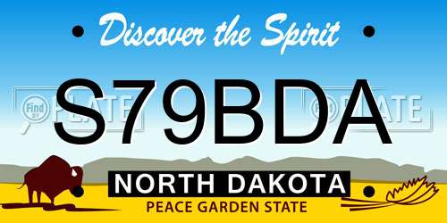 S79BDA North Dakota License Plate