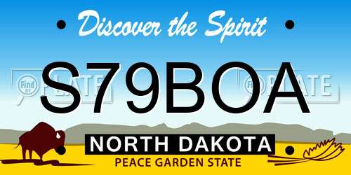 S79BOA North Dakota License Plate