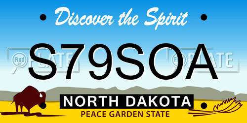 S79SOA North Dakota License Plate