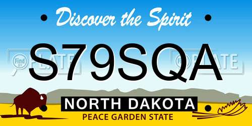 S79SQA North Dakota License Plate