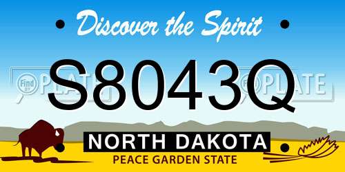 S8043Q North Dakota License Plate