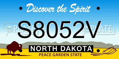 S8052V North Dakota License Plate