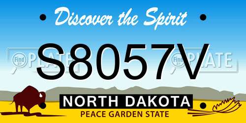 S8057V North Dakota License Plate