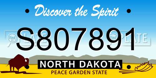 S807891 North Dakota License Plate