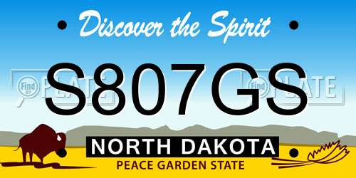 S807GS North Dakota License Plate