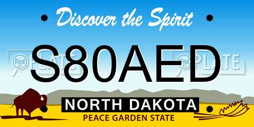 S80AED North Dakota License Plate