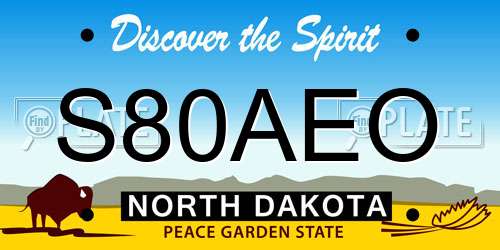 S80AEO North Dakota License Plate