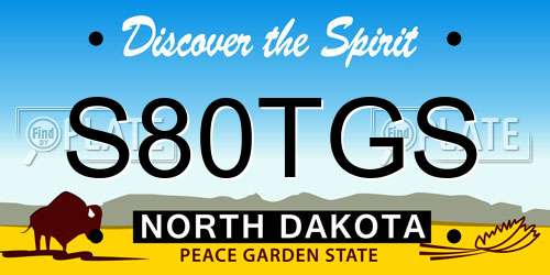S80TGS North Dakota License Plate