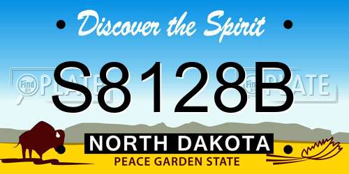 S8128B North Dakota License Plate