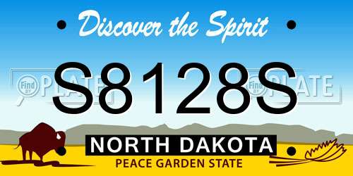 S8128S North Dakota License Plate