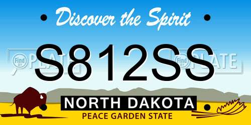 S812SS North Dakota License Plate