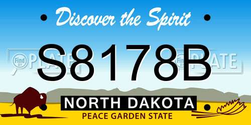 S8178B North Dakota License Plate