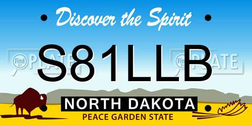 S81LLB North Dakota License Plate