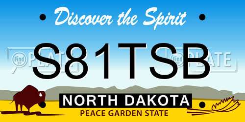 S81TSB North Dakota License Plate