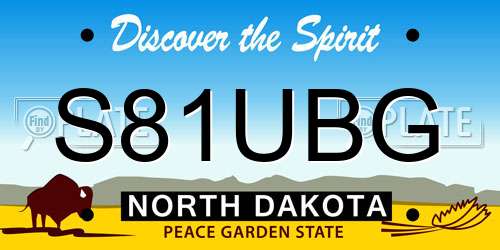S81UBG North Dakota License Plate