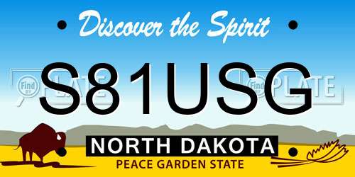 S81USG North Dakota License Plate