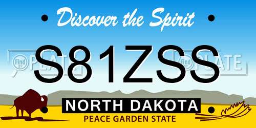 S81ZSS North Dakota License Plate